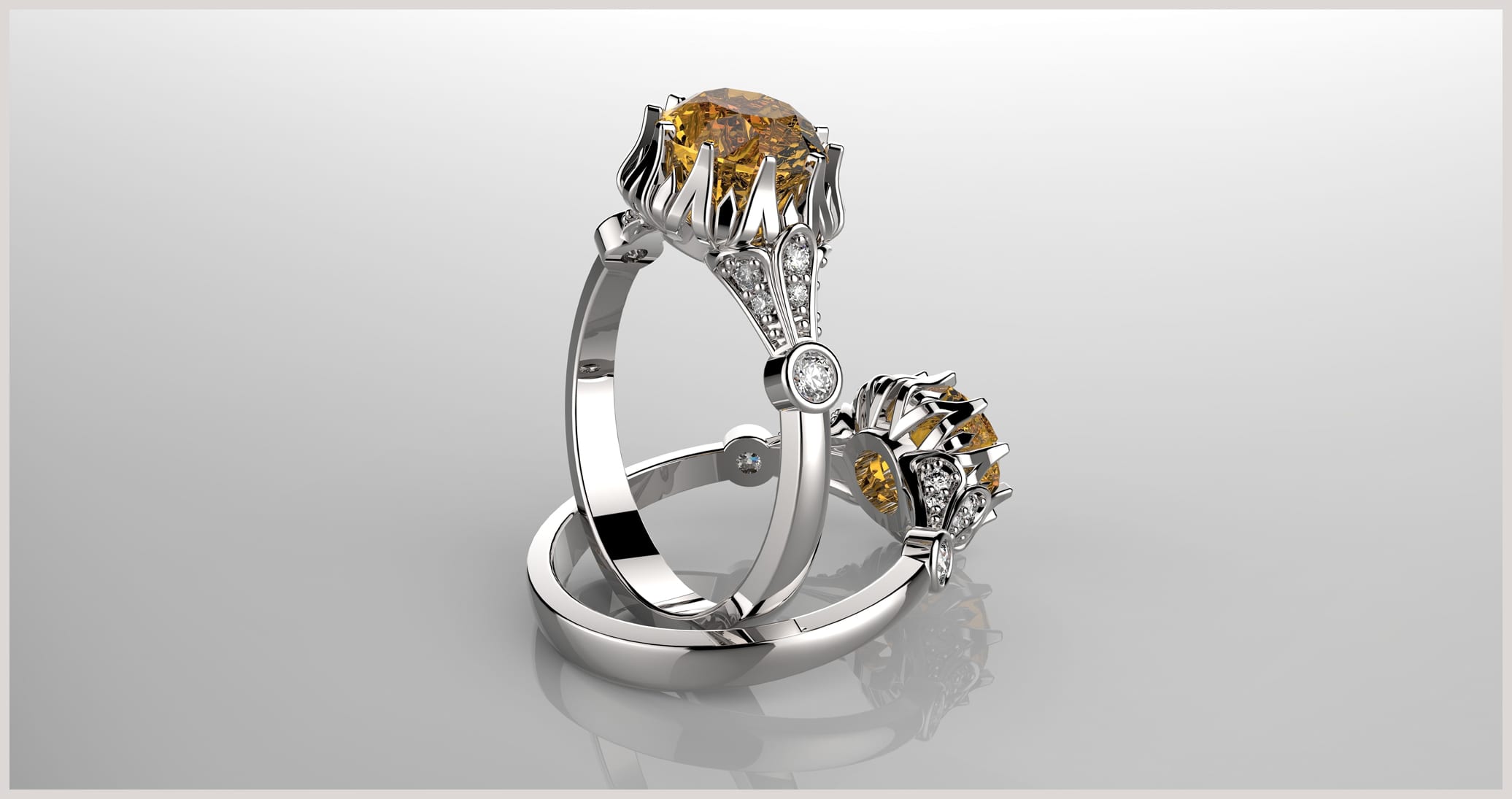 vintage antique citrine engagement ring