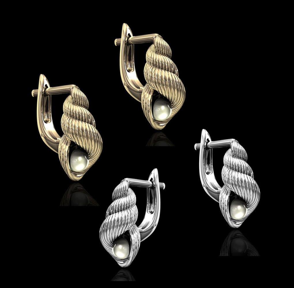 contemporary pearl shell earrings